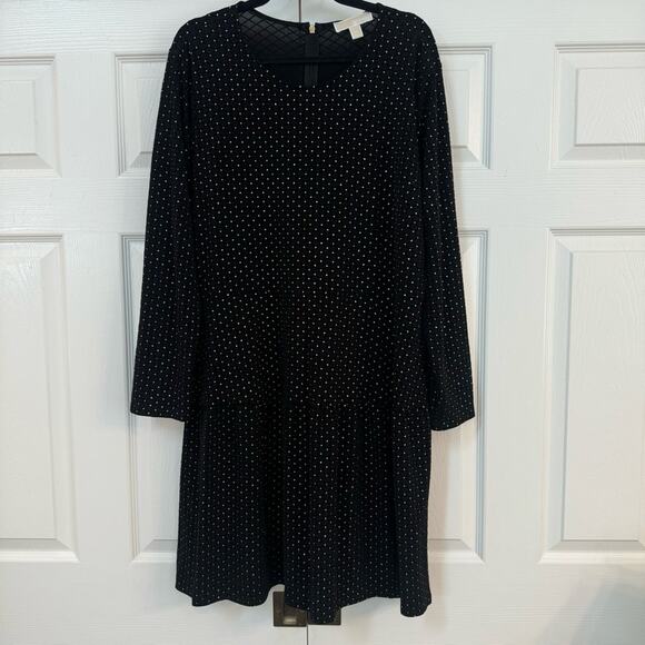 MICHAEL Michael Kors drop waist embellished dress w/shirred skirt black velvet - Picture 3 of 11